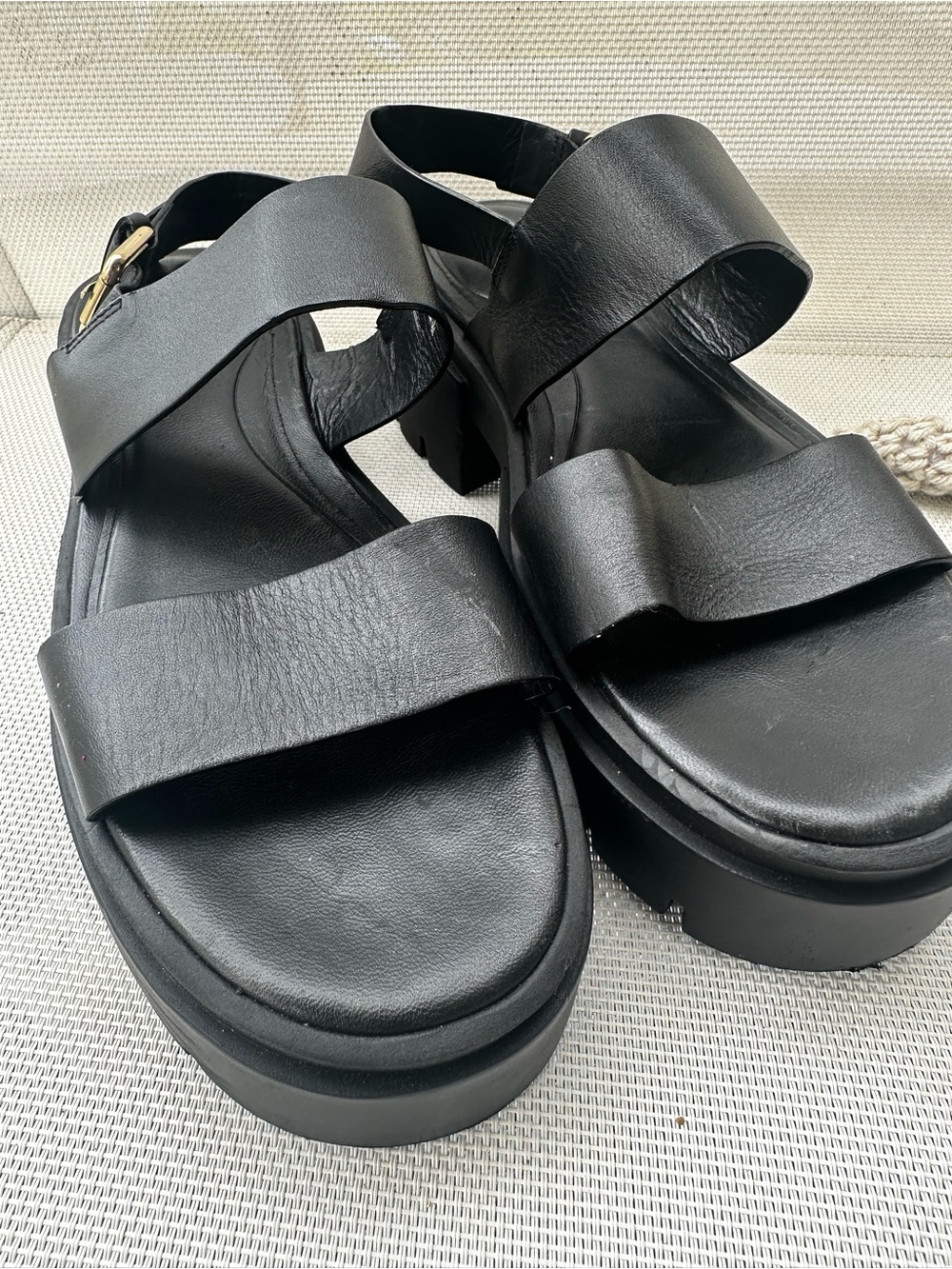 Zara Chunky Black Platform Sandals with Buckle Strap - New never worn - Picture 11 of 11